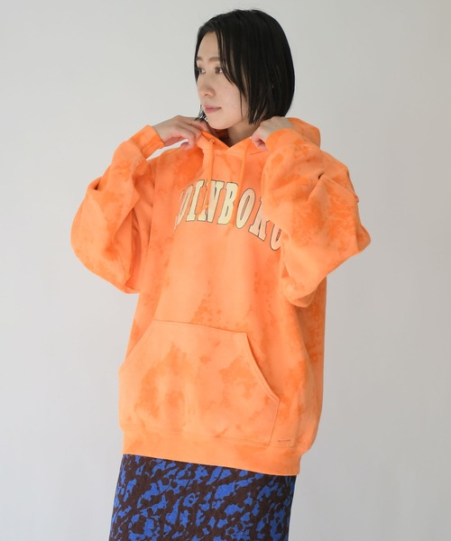 Johnbull Private labo（ジョンブルプライベートラボ）の「【rebear Vintage】ランダムブリーチスウェットパーカー（スウェット・メンズ・オレンジ・FREE）」の3枚目の写真
