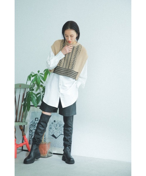 ROSE BUD（ローズバッド）の「合皮ショーパン（その他パンツ・レディース・ブラック/ベージュ・MEDIUM/SMALL）」の5枚目の写真