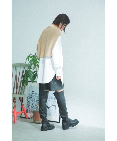 ROSE BUD（ローズバッド）の「合皮ショーパン（その他パンツ・レディース・ブラック/ベージュ・MEDIUM/SMALL）」の6枚目の写真