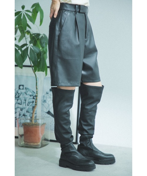 ROSE BUD（ローズバッド）の「合皮ショーパン（その他パンツ・レディース・ブラック/ベージュ・MEDIUM/SMALL）」の10枚目の写真