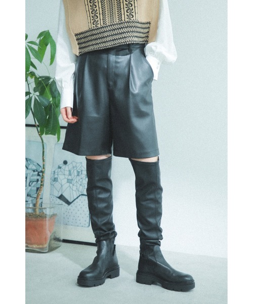 ROSE BUD（ローズバッド）の「合皮ショーパン（その他パンツ・レディース・ブラック/ベージュ・MEDIUM/SMALL）」の21枚目の写真