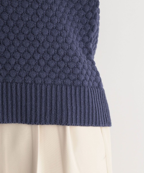 Andemiu（アンデミュウ）の「スキッパーニット267670（ニット/セーター・レディース・ライトベージュ/ネイビー/オレンジ・FREE）」の12枚目の写真