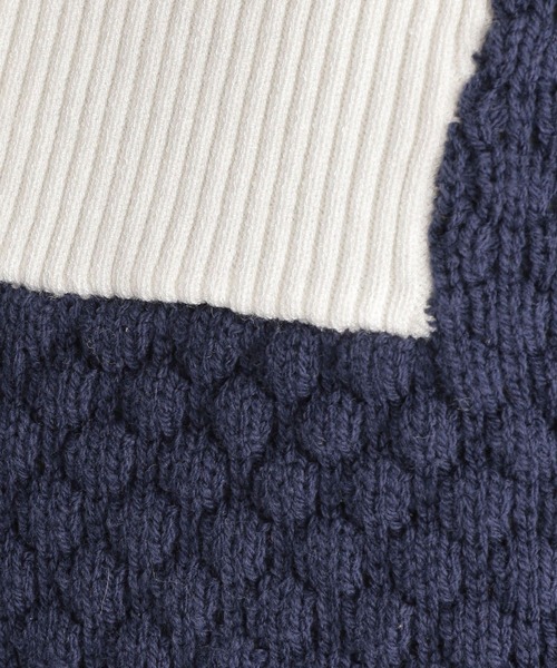 Andemiu（アンデミュウ）の「スキッパーニット267670（ニット/セーター・レディース・ライトベージュ/ネイビー/オレンジ・FREE）」の10枚目の写真