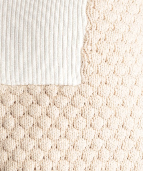 Andemiu（アンデミュウ）の「スキッパーニット267670（ニット/セーター・レディース・ライトベージュ/ネイビー/オレンジ・FREE）」の8枚目の写真