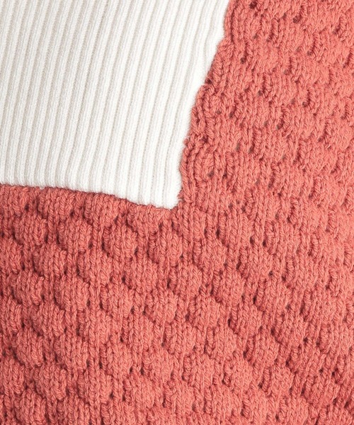 Andemiu（アンデミュウ）の「スキッパーニット267670（ニット/セーター・レディース・ライトベージュ/ネイビー/オレンジ・FREE）」の16枚目の写真