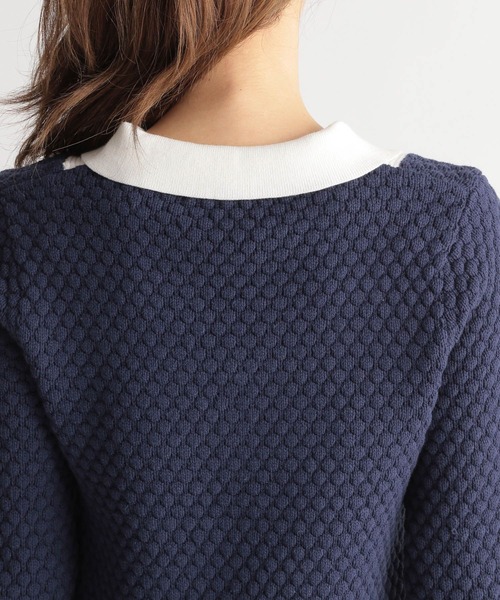 Andemiu（アンデミュウ）の「スキッパーニット267670（ニット/セーター・レディース・ライトベージュ/ネイビー/オレンジ・FREE）」の17枚目の写真