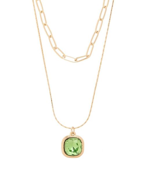 MERCURYDUO（マーキュリーデュオ）の「【MERCURYDUO×新希咲乃】3WAYチェーンネックレス（ネックレス・レディース・パープル/グリーン・FREE）」の2枚目の写真