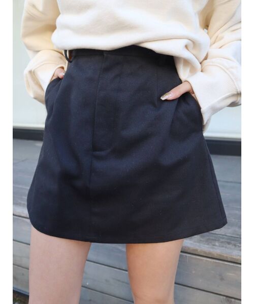 EVRIS（エヴリス）の「ベーシックツイルミニスカート（スカート・レディース・ブラック/その他1・MEDIUM/SMALL）」の2枚目の写真