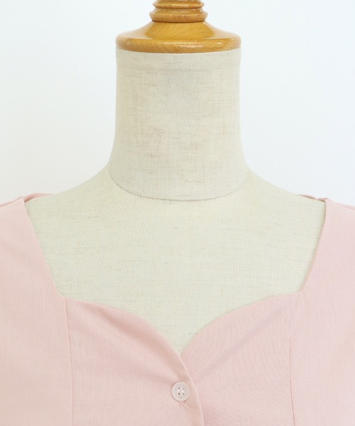 BLUEEAST（ブルーイースト）の「ハートネックブラウス（シャツ/ブラウス・レディース・ブラック/オフホワイト/ピンク/グレー/ラベンダー/ブルー/ベージュ・MEDIUM）」の18枚目の写真