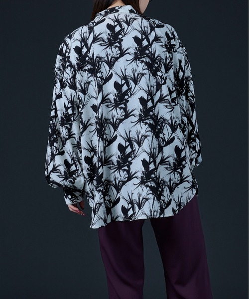 Ellno Loset（エルノロゼット）の「バンドカラー柄シャツ（シャツ/ブラウス・メンズ・ブラック/オフホワイト・MEDIUM/LARGE）」の11枚目の写真