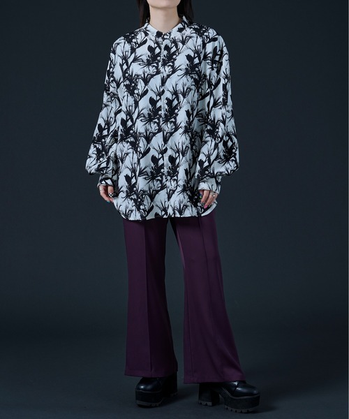 Ellno Loset（エルノロゼット）の「バンドカラー柄シャツ（シャツ/ブラウス・メンズ・ブラック/オフホワイト・MEDIUM/LARGE）」の12枚目の写真
