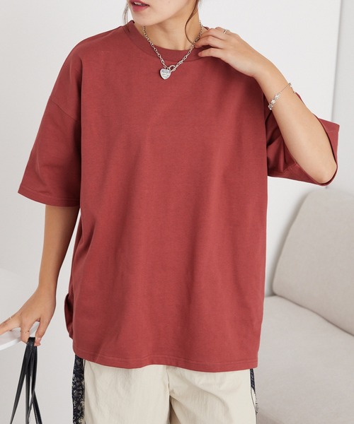リラックスルーズベーシックT オーバーサイズ ラスティックコットン