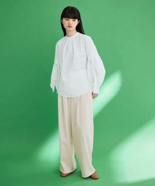 ADAM ET ROPE'(アダムエロペ)の「2タックワイドスラックス(スラックス・レディース・ホワイト/ブラック/クリーム・36/38)」の5枚目の写真