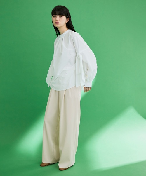 ADAM ET ROPE'(アダムエロペ)の「2タックワイドスラックス(スラックス・レディース・ホワイト/ブラック/クリーム・36/38)」の6枚目の写真