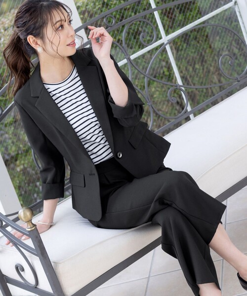 Tiaclasse(ティアクラッセ)の「ストレートワイドパンツ(その他パンツ・レディース・ブラック/グレー/モカ/ネイビー/チャコールグレー・S/M/L)」の8枚目の写真