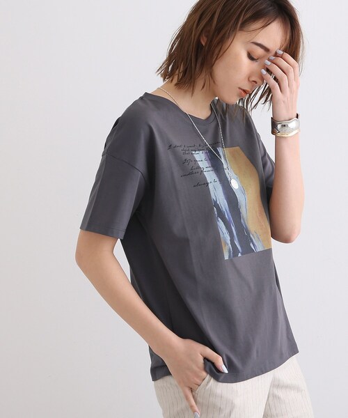 INDIVI（インディヴィ）の「◆【UVケア/接触冷感】カラーフォトTシャツ（Tシャツ/カットソー・レディース・ホワイト/チャコールグレー/ライトグリーン/ライトベージュ・38/34/13/19/05/15 ）」の22枚目の写真