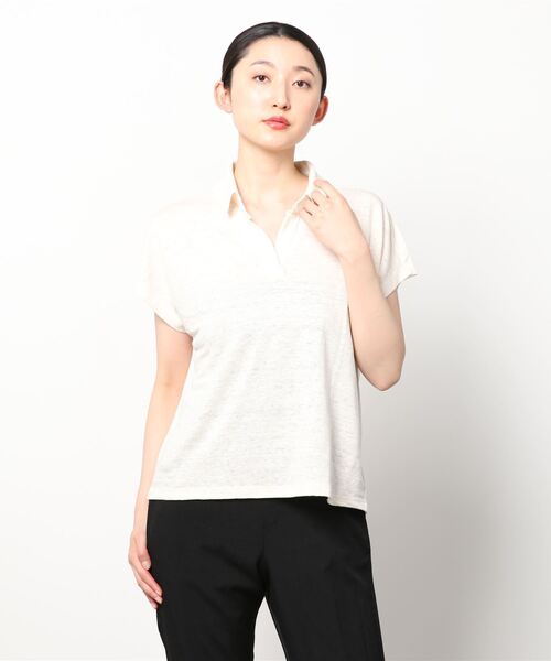 BANANAREPUBLIC レディースポロシャツ BANANA REPUBLIC ポロシャツ ポロ FACTORY STORE リネンブレンド