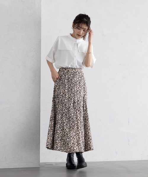 GeeRA(ジーラ)の「パネル切替花柄フレアースカート(スカート・レディース・ブラック/グリーン・MEDIUM/LARGE/X-LARGE)」の12枚目の写真