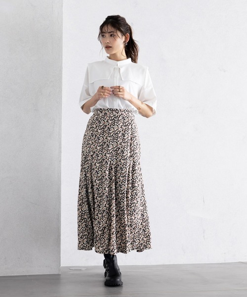GeeRA(ジーラ)の「パネル切替花柄フレアースカート(スカート・レディース・ブラック/グリーン・MEDIUM/LARGE/X-LARGE)」の7枚目の写真