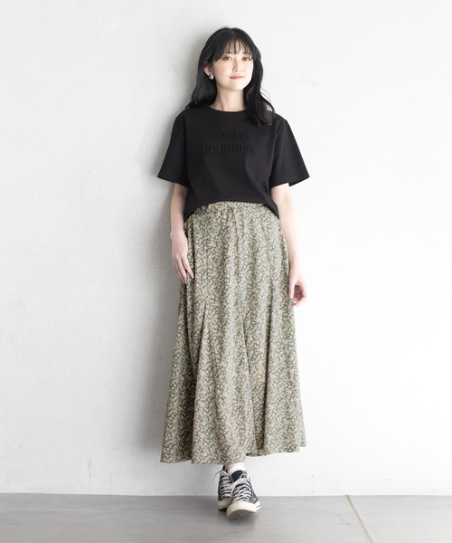 GeeRA(ジーラ)の「パネル切替花柄フレアースカート(スカート・レディース・ブラック/グリーン・MEDIUM/LARGE/X-LARGE)」の8枚目の写真