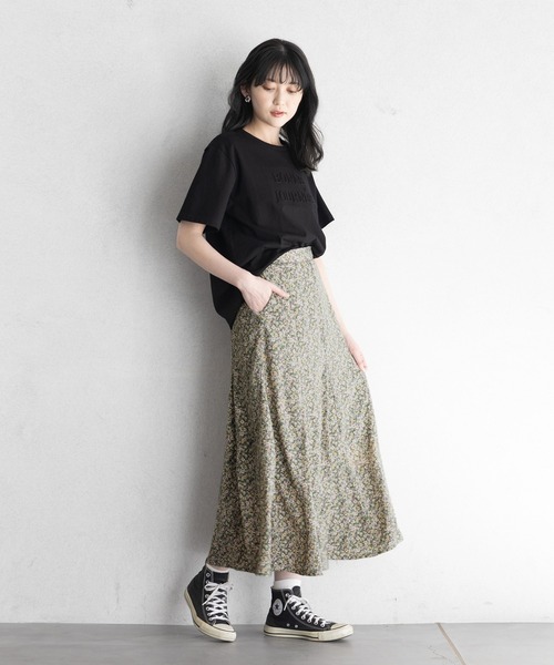 GeeRA(ジーラ)の「パネル切替花柄フレアースカート(スカート・レディース・ブラック/グリーン・MEDIUM/LARGE/X-LARGE)」の6枚目の写真