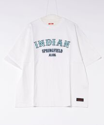 【Bl】【INDIAN】サテンロゴ　オーバーサイズTシャツ