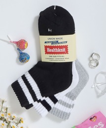 Healthknit（ヘルスニット）の「Healthknit（ヘルスニット）「3足セット靴下」無地・ラインソックス/クォーターソックス/メンズサイズ/レディースサイズ（ソックス/靴下）」