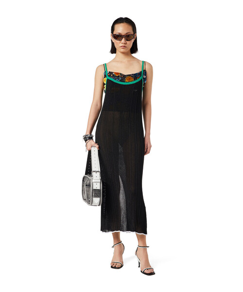 DIESEL（ディーゼル）の「レディース リブドレス キャミソールワンピース ラメ（ワンピース・レディース・ブラック・LARGE/MEDIUM/SMALL/X-LARGE）」の3枚目の写真