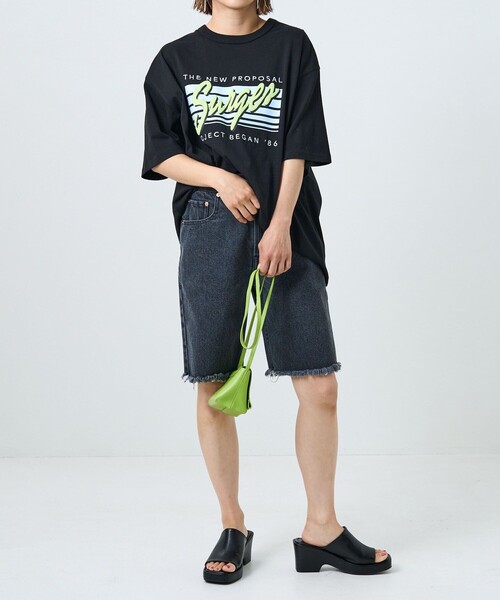 FREAK'S STORE(フリークスストア)の「ダメージデニムショーツ(デニムパンツ・レディース・サックスブルー/ブラック・SMALL/MEDIUM)」の3枚目の写真