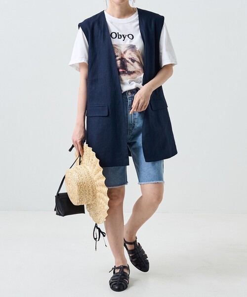 FREAK'S STORE(フリークスストア)の「ダメージデニムショーツ(デニムパンツ・レディース・サックスブルー/ブラック・SMALL/MEDIUM)」の4枚目の写真