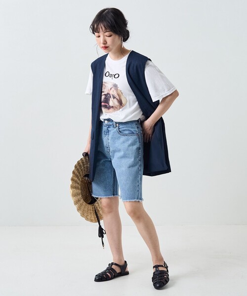 FREAK'S STORE(フリークスストア)の「ダメージデニムショーツ(デニムパンツ・レディース・サックスブルー/ブラック・SMALL/MEDIUM)」の17枚目の写真