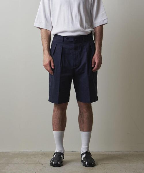 Steven Alan（スティーブンアラン）の「＜Steven Alan＞ INDIA CN IN 2PLEATED DRESS SHORT PANTS/パンツ（その他パンツ・メンズ・ナチュラル/ネイビー・M/S/XL/L）」の3枚目の写真