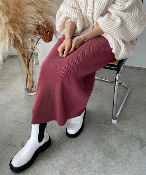 210nouve（トゥージュヌーブ）の「【セルフカット】カットプリーツロングスカート（スカート・レディース・グリーン/オレンジ/ブラック/アイボリー/カーキ/イエロー/ピンク/マスタード/ダークグリーン/ライム/ブルー/グレイッシュベージュ・FREE）」の11枚目の写真