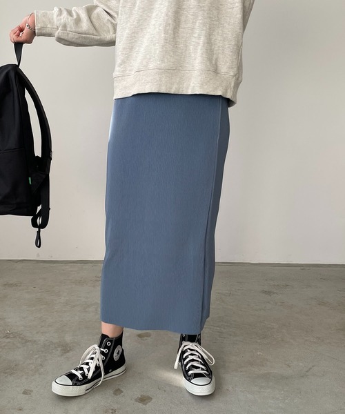 210nouve（トゥージュヌーブ）の「【セルフカット】カットプリーツロングスカート（スカート・レディース・グリーン/オレンジ/ブラック/アイボリー/カーキ/イエロー/ピンク/マスタード/ダークグリーン/ライム/ブルー/グレイッシュベージュ・FREE）」の8枚目の写真