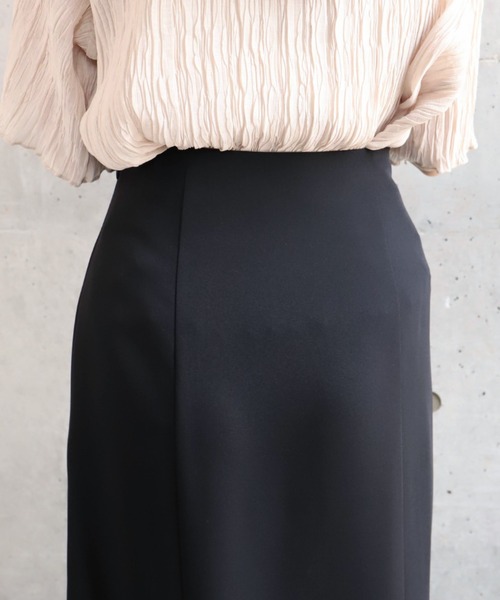 moment+（モーメントプラス）の「カットジョーゼットアシメスリットマーメイドスカート（スカート・レディース・ブラック/アイボリー/グレイッシュベージュ・S/M/L）」の16枚目の写真