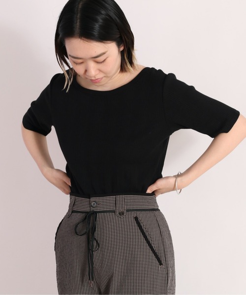 cepo（セポ）の「２ＷＡＹリブヘンリーＴｅｅ（Tシャツ/カットソー・レディース・ブラック/オフホワイト/グリーン・M）」の11枚目の写真