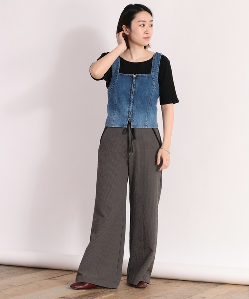 cepo（セポ）の「２ＷＡＹリブヘンリーＴｅｅ（Tシャツ/カットソー・レディース・ブラック/オフホワイト/グリーン・M）」の15枚目の写真