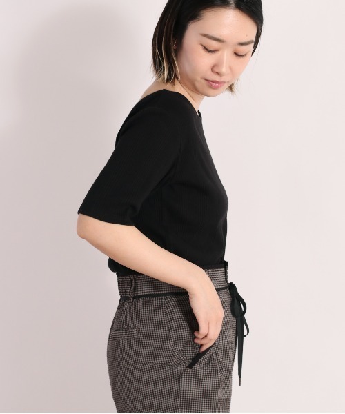 cepo（セポ）の「２ＷＡＹリブヘンリーＴｅｅ（Tシャツ/カットソー・レディース・ブラック/オフホワイト/グリーン・M）」の12枚目の写真