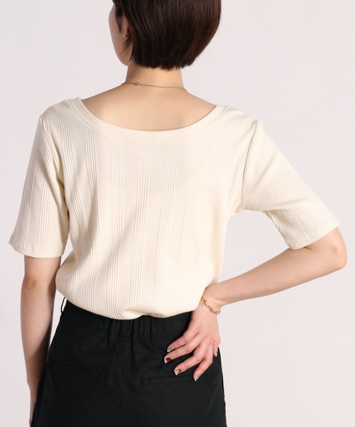 cepo（セポ）の「２ＷＡＹリブヘンリーＴｅｅ（Tシャツ/カットソー・レディース・ブラック/オフホワイト/グリーン・M）」の17枚目の写真