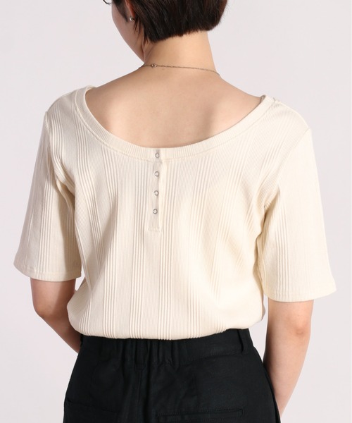 cepo（セポ）の「２ＷＡＹリブヘンリーＴｅｅ（Tシャツ/カットソー・レディース・ブラック/オフホワイト/グリーン・M）」の19枚目の写真