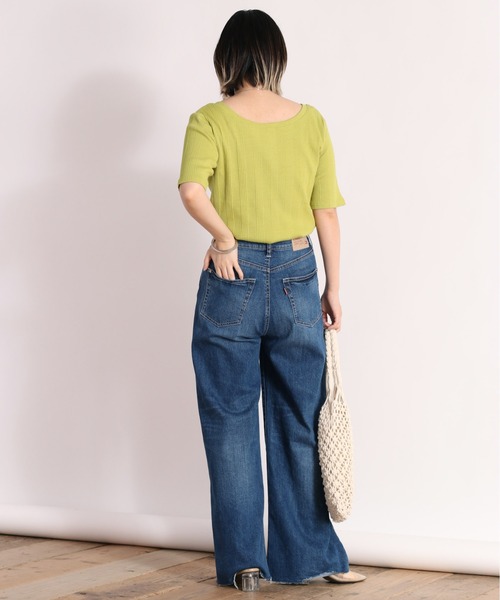 cepo（セポ）の「２ＷＡＹリブヘンリーＴｅｅ（Tシャツ/カットソー・レディース・ブラック/オフホワイト/グリーン・M）」の10枚目の写真