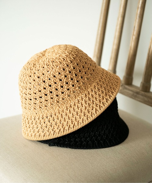 FREE'S MART（フリーズマート）の「クロシェハットⅡ（ハット・レディース・ブラック/ベージュ・ﾌﾘ-）」の9枚目の写真