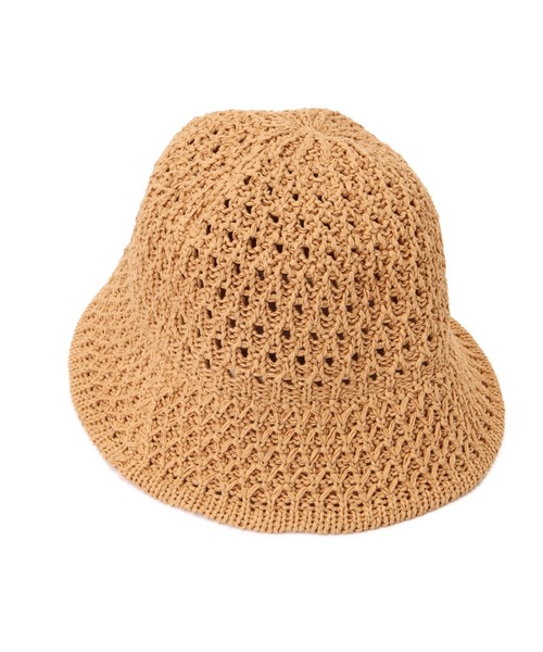 FREE'S MART（フリーズマート）の「クロシェハットⅡ（ハット・レディース・ブラック/ベージュ・ﾌﾘ-）」の4枚目の写真