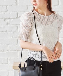 acro | パワショルシアーレースカットソー/AC1413(Tシャツ/カットソー)