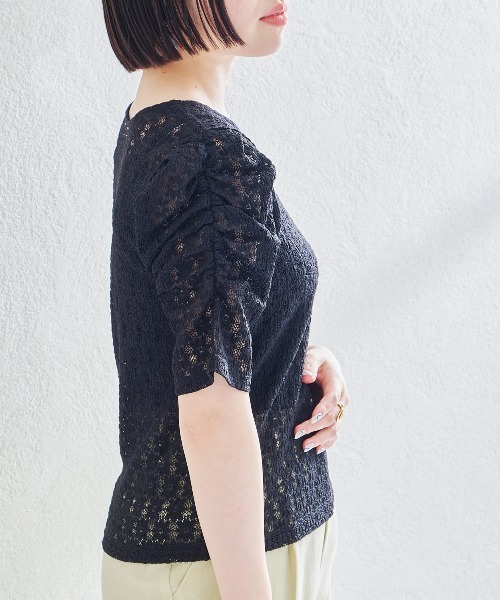 acro（アクロ）の「パワショルシアーレースカットソー/AC1413（Tシャツ/カットソー・レディース・ホワイト/ブラック/グリーン・ﾌﾘ-）」の18枚目の写真