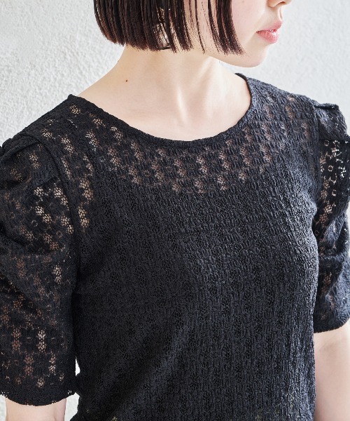 acro（アクロ）の「パワショルシアーレースカットソー/AC1413（Tシャツ/カットソー・レディース・ホワイト/ブラック/グリーン・ﾌﾘ-）」の17枚目の写真