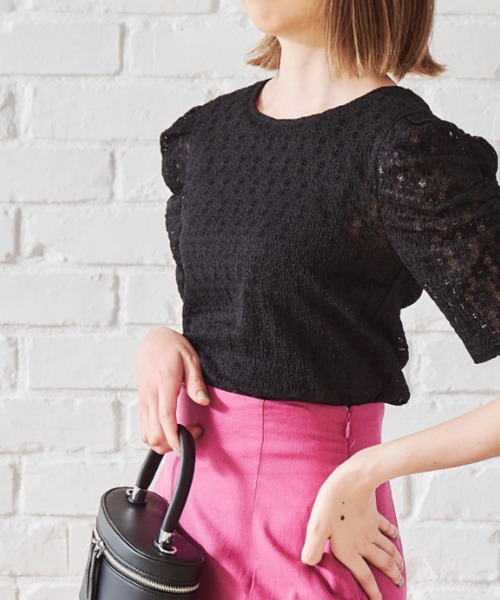 acro（アクロ）の「パワショルシアーレースカットソー/AC1413（Tシャツ/カットソー・レディース・ホワイト/ブラック/グリーン・ﾌﾘ-）」の20枚目の写真