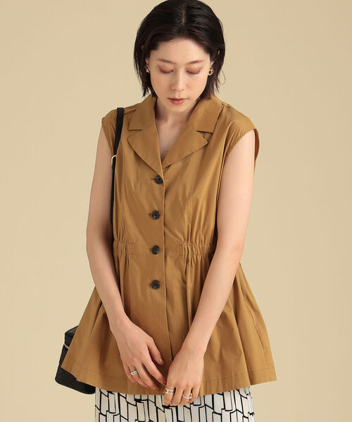 Ray BEAMS（レイビームス）の「Ray BEAMS / テーラードカラー ノースリーブ ブラウス（シャツ/ブラウス・レディース・ブラック/イエロー系その他5・ONE SIZE）」の7枚目の写真