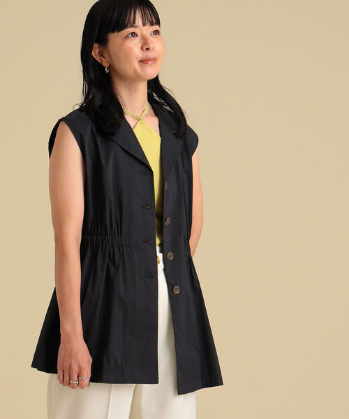 Ray BEAMS（レイビームス）の「Ray BEAMS / テーラードカラー ノースリーブ ブラウス（シャツ/ブラウス・レディース・ブラック/イエロー系その他5・ONE SIZE）」の4枚目の写真