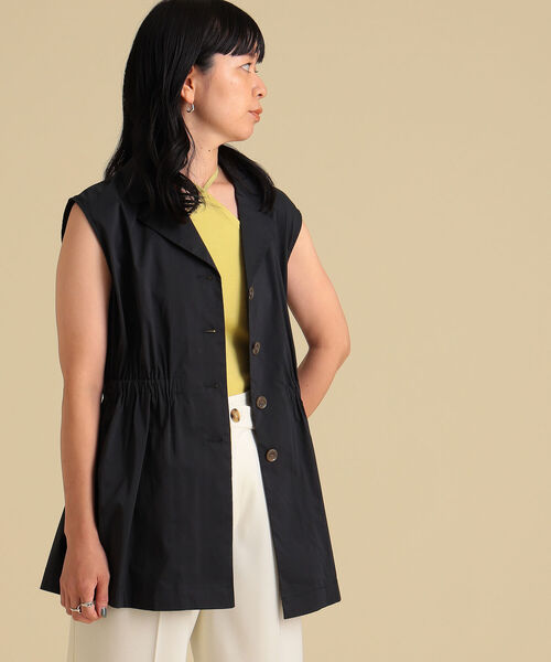 Ray BEAMS（レイビームス）の「Ray BEAMS / テーラードカラー ノースリーブ ブラウス（シャツ/ブラウス・レディース・ブラック/イエロー系その他5・ONE SIZE）」の5枚目の写真